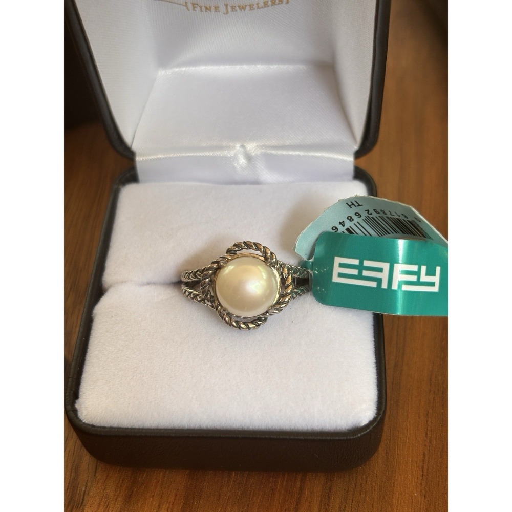 EFFY Sterling 925 Silver Pearl Ring Size 7